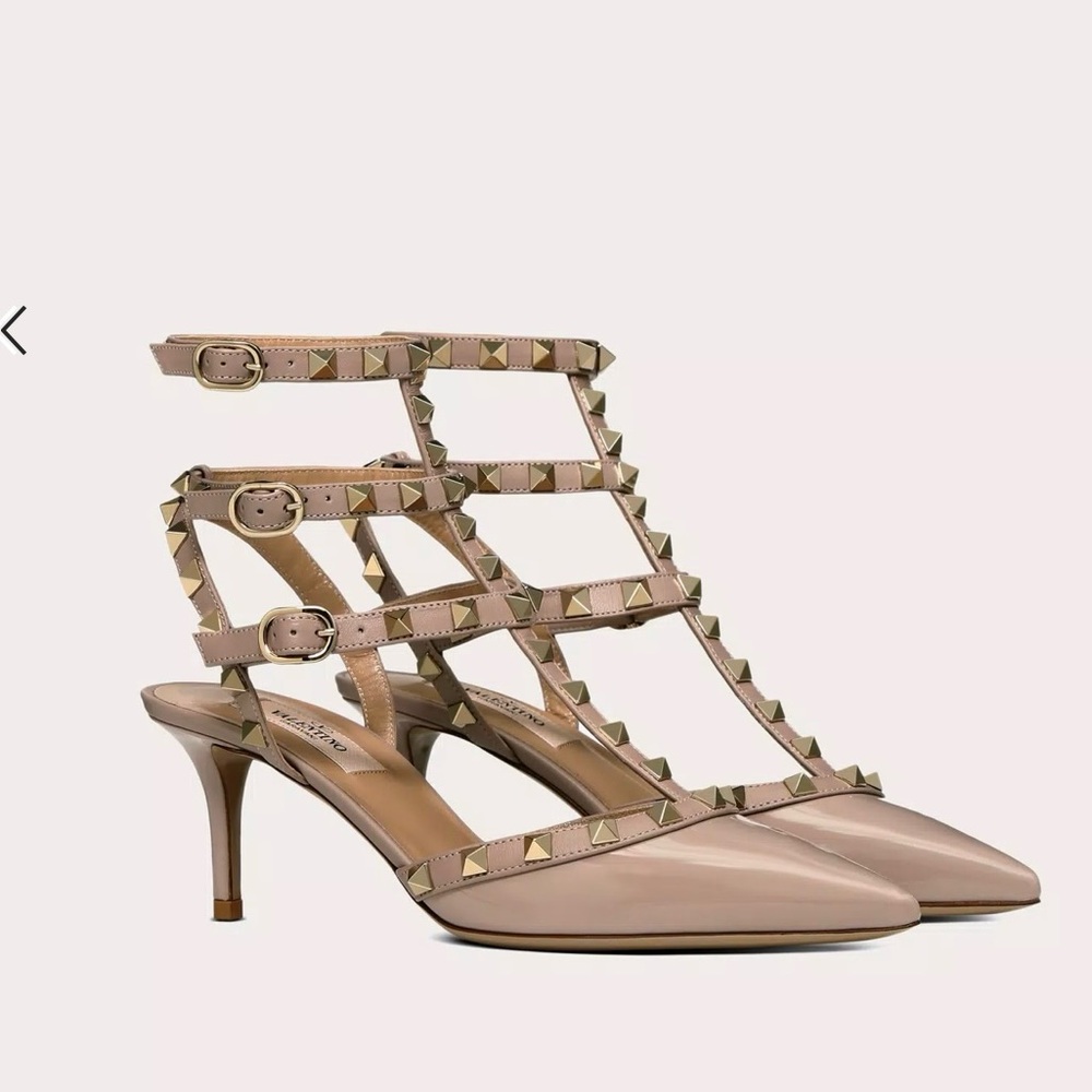 Valentino Rockstud Kitten Heels 36 nude poudre
